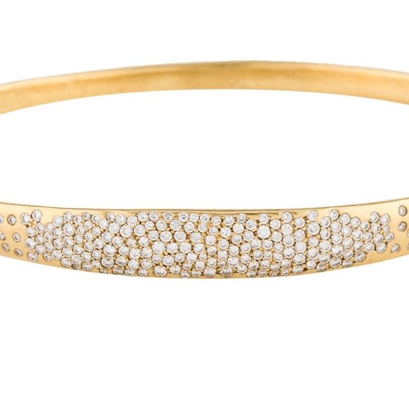 IPPOLITA 18K YELLOW GOLD 1.83CTW DIAMOND STARBURST BANGLE BRACELET - Picture 4 of 6